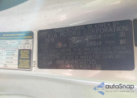 2014 Kia Forte Koup Ex z USA, uszkodzony, nr VIN KNAFX6A84E5237515